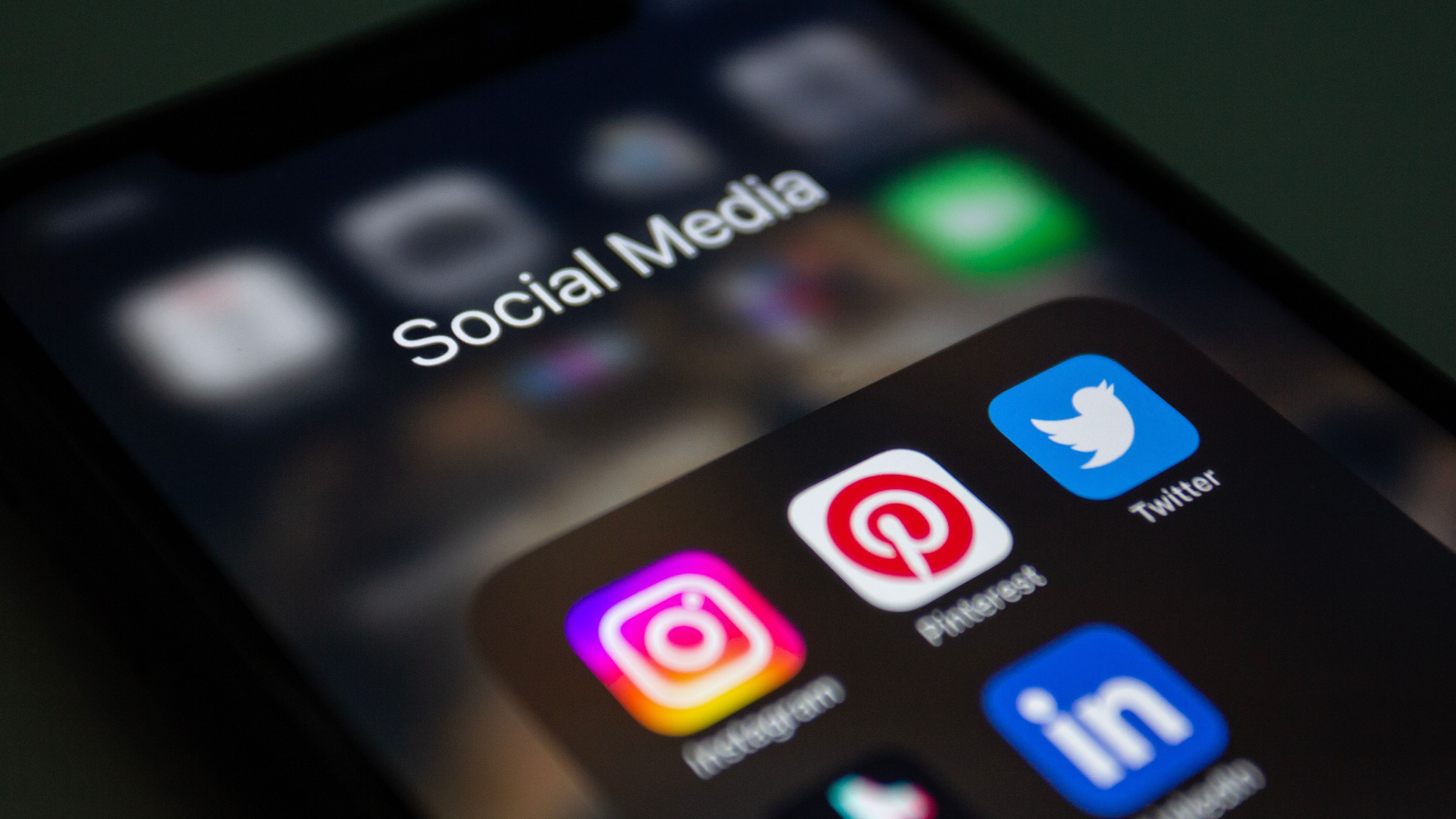 Smartphone showing social media apps