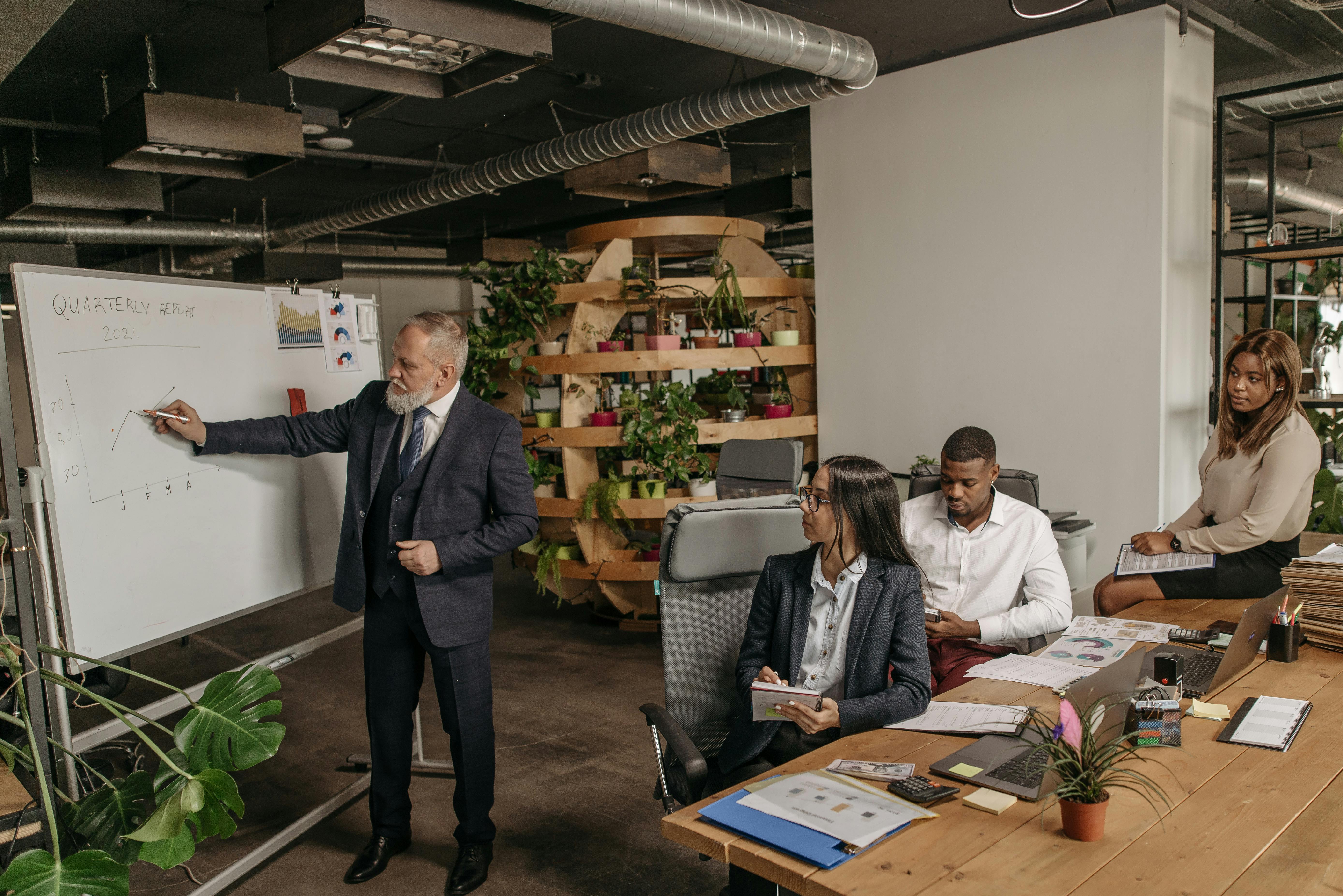 Marketing team in a modern office
